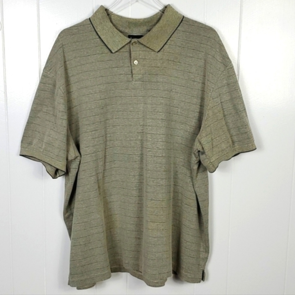 Haggar Men's 2XL Light Khaki Green Polo Shirt